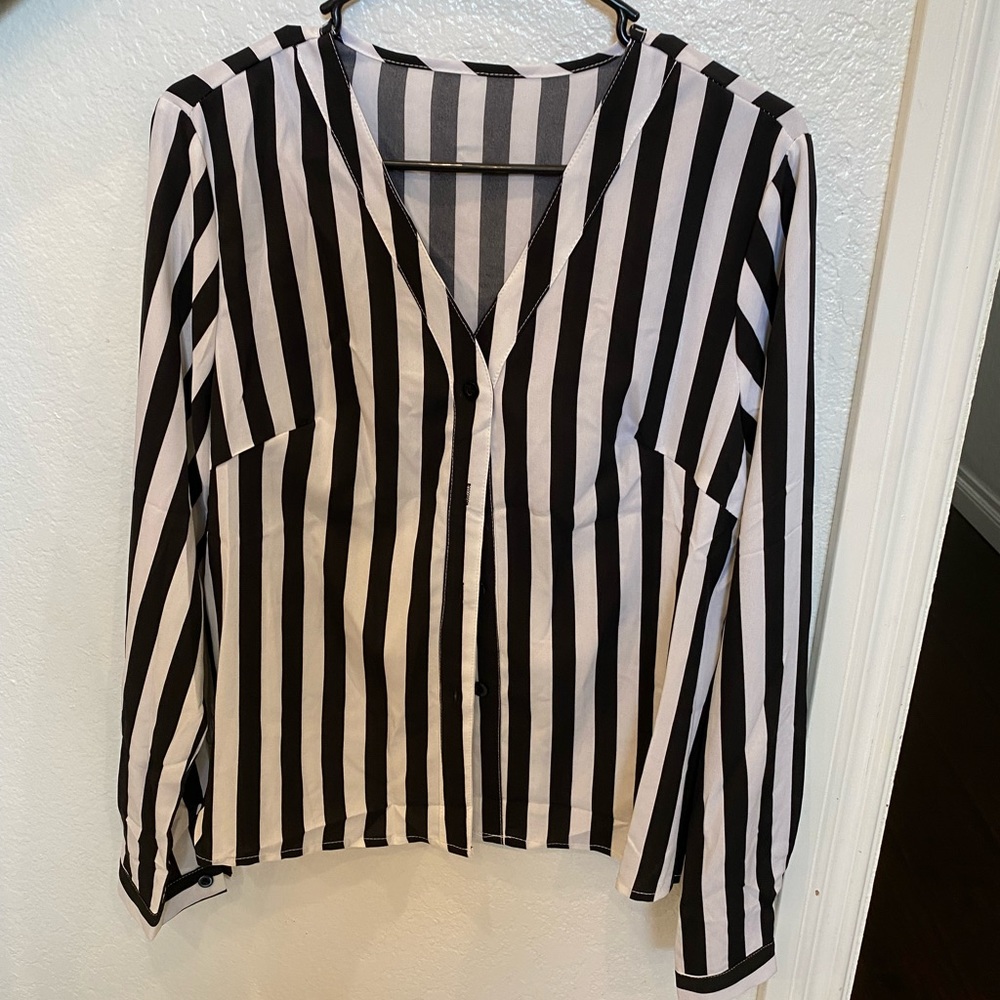Beetle juice style striped blouse. Beetlejuice, gothic